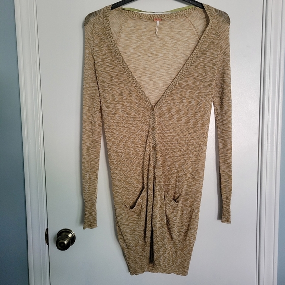 Free People Long Cardigan Womens XS Viscose Space Dyed - Picture 1 of 9